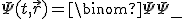 LaTeX: \Psi(t,\vec{r}) = \binom{\Psi_+}{\Psi_-}
