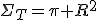 LaTeX: \Sigma_T=\pi R^2