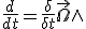 LaTeX: \frac{d}{dt}=\frac{\delta}{\delta t}+ \vec{\Omega}\wedge 