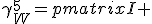 LaTeX: \gamma^5_W=\begin{pmatrix}I & \mathbf{0} \\ \mathbf{0} & -I \end{pmatrix}