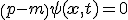 LaTeX: \left(\not\!p-m\right)\psi(\mathbf{x},t)=0