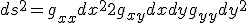 LaTeX: \left. ds^2= g_{xx} dx^2 + 2 g_{xy} dx dy + g_{yy} dy^2\right.