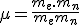 LaTeX: \mu = \frac{m_e.m_n}{m_e + m_n}