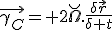 LaTeX: \vec{\gamma_C}= 2\breve{\Omega}.\frac{\delta\vec{r}}{\delta t}