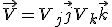 LaTeX: \vec V  = V_j \vec j + V_k \vec k