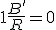 LaTeX: 1+ \frac{B'}{R}=0