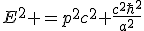 LaTeX: E^2 =p^2c^2+\frac{c^{2}\hbar^{2}}{a^{2}}