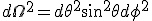 LaTeX: d\Omega^2= \left.d\theta ^2 + sin^2\theta d \phi ^2\right.