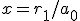 LaTeX: x=r_1/a_0